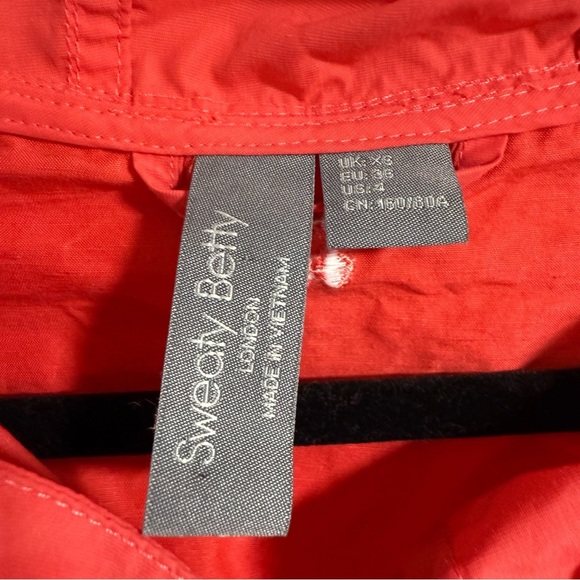 Sweaty Betty Nomad Pullover Jacket In Tulip Red Size 4 - Picture 4 of 7